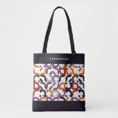 Custom Rood Paarse Sinaasappel Zwart Retro Art Pat Draagtas (Voorkant)