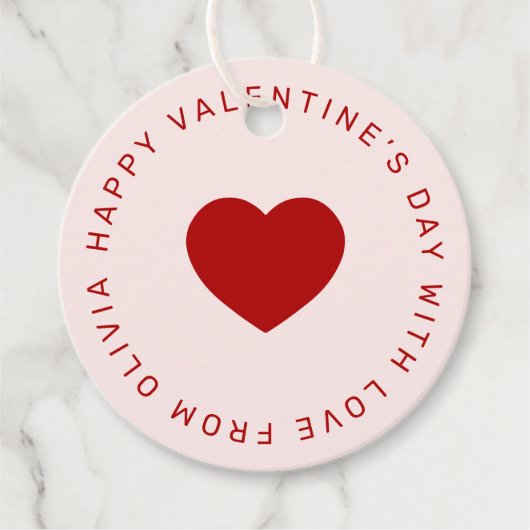 Custom rood roze eenvoudige VALENTIJN'S DAY cadeau Bedankjes Labels (Voorkant)