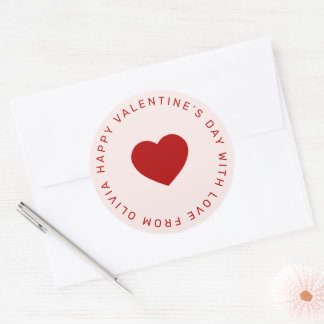 Custom rood roze eenvoudige VALENTIJN'S DAY cadeau Ronde Sticker