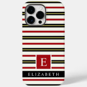 Custom Rood Zwart Goud Wit Kleur Stripes Case-Mate iPhone Case (Achterkant)
