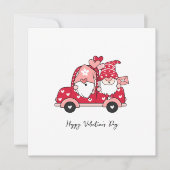 Custom Rood Zwart Modern Happy Valentijnsdag Bedankkaart (Voorkant)