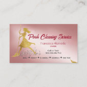 Custom Roos Gold Elegant Schoonmaak Visitekaartje (Voorkant)