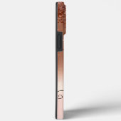 Custom Rose Gold Glitter Drip Monogram Case-Mate iPhone Case (Achterkant / Rechts)