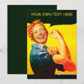 Custom Rosie de Riveter  gezicht in Hole Kaart (Voorkant / Achterkant)