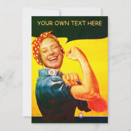 Custom Rosie de Riveter gezicht in Hole Kaart