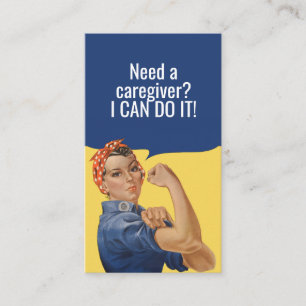 Custom Rosie The Riveter Caregiver Visitekaartje