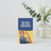 Custom Rosie The Riveter Feminist bold grappige st Visitekaartje (Staand voorkant)