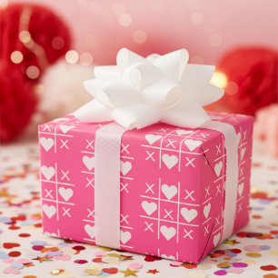 Custom Rosy Pink XOXO Paar bruiloft, Jubileum Cadeaupapier