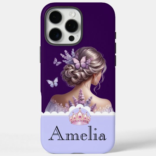 Custom Royal Lavender Butterfly Case for iPhone 11 (Achterkant)