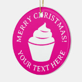 Custom roze cupcake kerstboom ornament (Links)