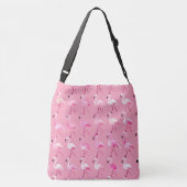 Custom roze flamingo paradijs Waterverf Crossbody Tas (Achterkant)