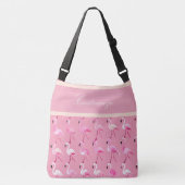 Custom roze flamingo paradijs Waterverf Crossbody Tas (Voorkant)