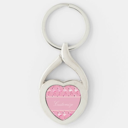 Custom roze flamingo paradijs Waterverf Sleutelhanger (Voorkant)