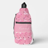 Custom roze flamingo paradijs Waterverf Sling Bag (Voorkant)