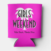 Custom roze meisje's weekendtrip drankhouder blikjeskoeler (Voorkant)