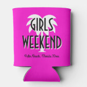 Custom roze meisje's weekendtrip drankhouder blikjeskoeler (Achterkant)