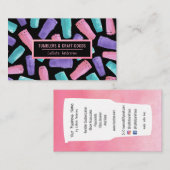 Custom Roze Paarse Blauwgroen Tumbler Waterverf Cr Visitekaartje (Voorkant / Achterkant)