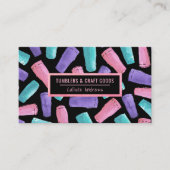 Custom Roze Paarse Blauwgroen Tumbler Waterverf Cr Visitekaartje (Voorkant)