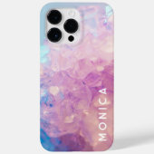 Custom Roze Paarse Crystal Quartz Stone Naam Schat Case-Mate iPhone Case (Achterkant)
