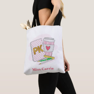 Custom Roze Pre Kleuterschool Leraar School Draagtas
