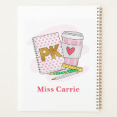 Custom Roze Pre Kleuterschool Preppy School Planner (Achterkant)