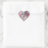 Custom Roze Rood Rozen Waterverf Blank Sjabloon Hart Sticker (Tas)