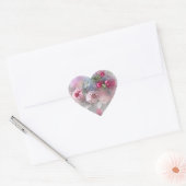 Custom Roze Rood Rozen Waterverf Blank Sjabloon Hart Sticker (Envelop)
