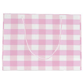 Custom Roze Wit Geruit Happy 25th Verjaardag Groot Cadeauzakje (Achterkant)