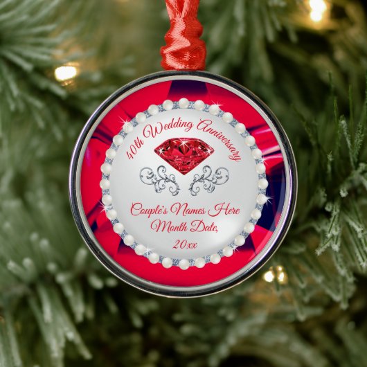 Custom Ruby, 40th Wedding Jubileum Ornament (Boom)