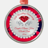 Custom Ruby, 40th Wedding Jubileum Ornament (Voorkant)