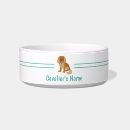 Custom Ruby Cavalier King Charles Spaniel Dog Bowl Voerbakje