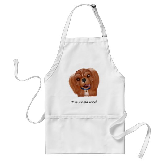 Custom Ruby Cavalier King Charles Spaniel Standaard Schort (Voorkant)