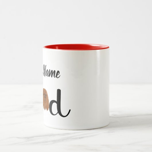 Custom Ruby Cavalier King Charles Spaniel Tweekleurige Koffiemok (Center)