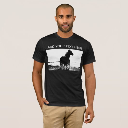 Custom Running Horse Sjabloon Mannen Modern T-shirt (Voorkant volledig)