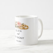 Custom Rustic Boho Floral Wedding Gift Names Koffiemok (Voorkant rechts)