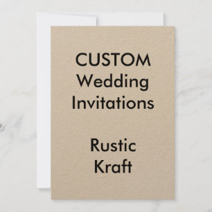 Custom RUSTIC KRAFT bruiloft uitnodigingen 5 "x7"
