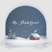 Custom Rustic Snowy Cabin Scene Snow Globe (Arrière)