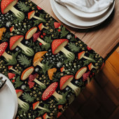 Custom Rustic Table Runner Mushrooms & Moss Art Lange Tafelloper