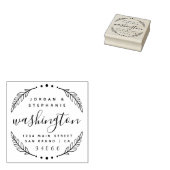 Custom rustiek script net getrouwd retour adres 	rubberstempel (Gestempeld)