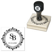 Custom rustieke botanische land krans bruiloft 	rubberstempel (Gestempeld)