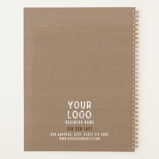 Custom rustieke charme kraft papier werknemer bedr planner (Achterkant)