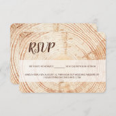 Custom Rustieke houtnerf script bruiloft RSVP (Voorkant / Achterkant)