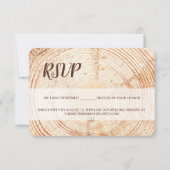 Custom Rustieke houtnerf script bruiloft RSVP (Voorkant)