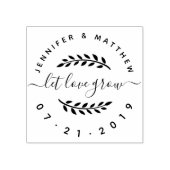 Custom rustieke script laat liefde groeien bruilof 	rubberstempel (Afrduk)