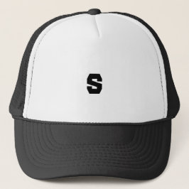Custom S Monogram Handsome-Pet in wit en zwart Trucker Pet