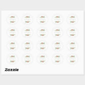 Custom Sage Garland Wreath Bridal Shower Sanitizer Ronde Sticker (Vel)