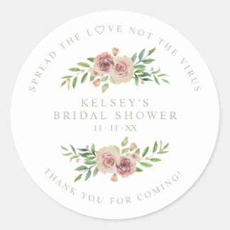 Custom Sage Garland Wreath Bridal Shower Sanitizer Ronde Sticker