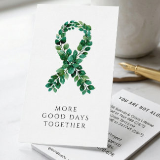 Custom Sage Green Elegant Mental Health Resource  Visitekaartje