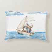 Custom Sailor Teddy Bear Accent Kussen (Achterkant)