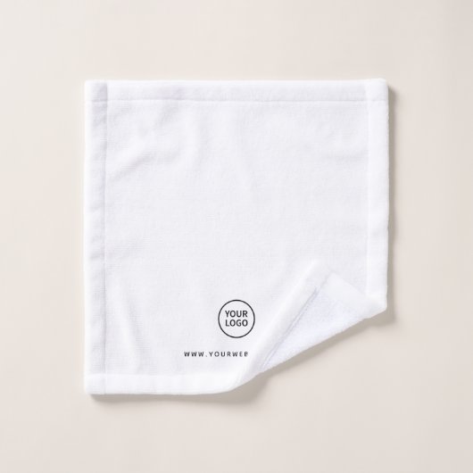Custom Salon Company Logo White Bad Handdoek (Wasdoekje)